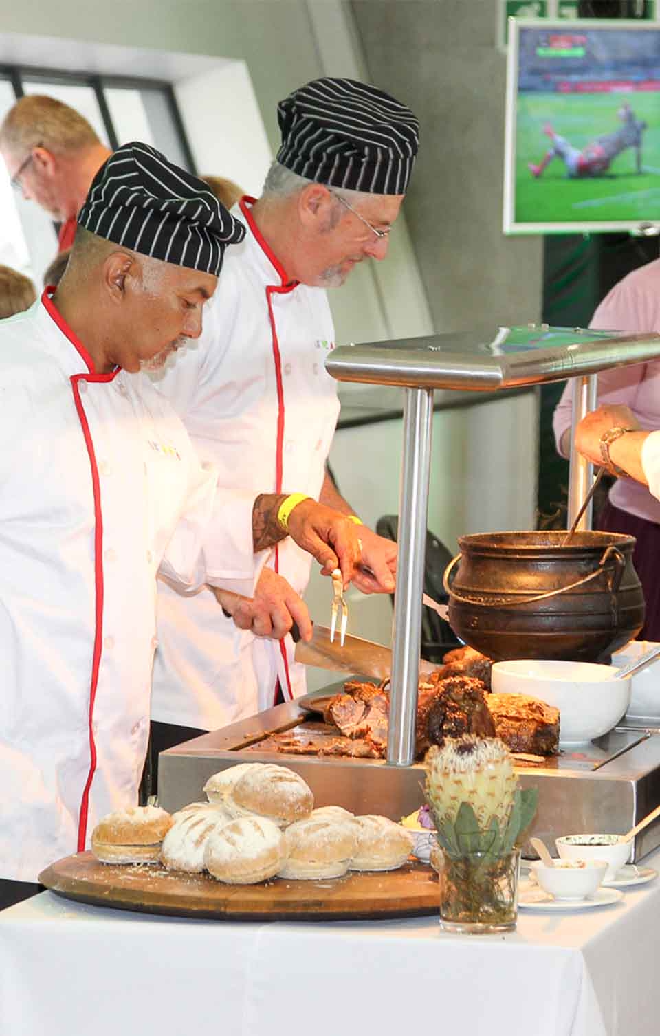 Hospitality chefs serving fresh food